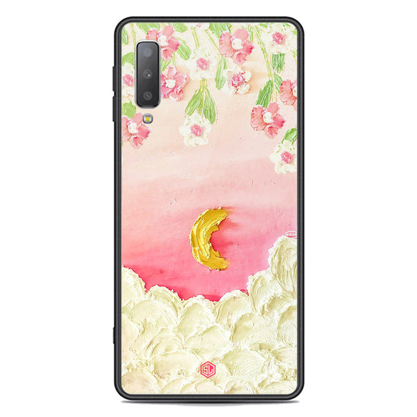 Floral Series Soft Phone Case - Premium Glass Case - Design 7 - Samsung Galaxy A7 2018