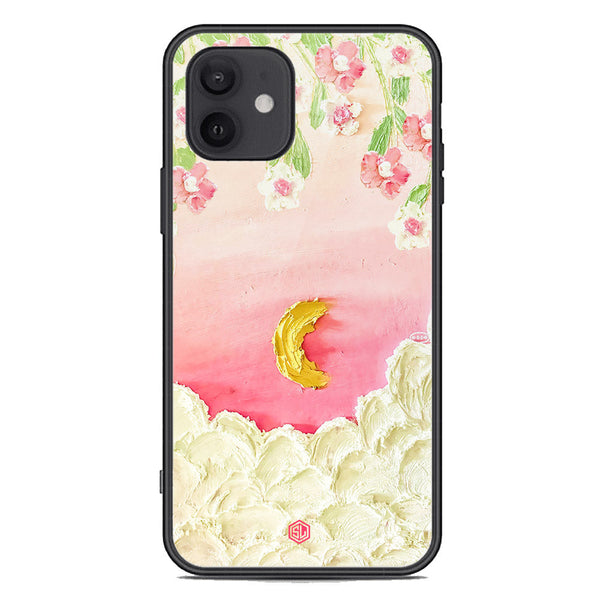 Floral Series Soft Phone Case - Premium Glass Case - Design 7 - iPhone 12 Mini