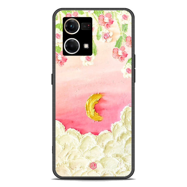 Floral Series Soft Phone Case - Premium Glass Case - Design 7 - Oppo Reno 8 4G