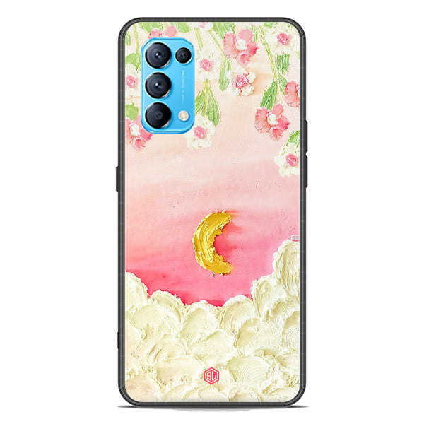 Floral Series Soft Phone Case - Premium Glass Case - Design 7 - Oppo Find X3 Lite