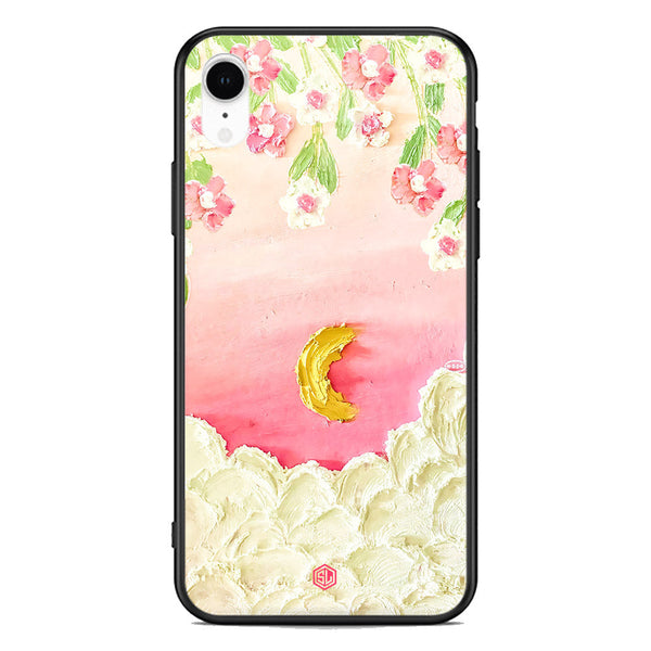 Floral Series Soft Phone Case - Premium Glass Case - Design 7 - iPhone XR