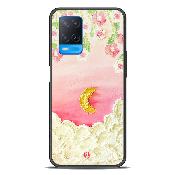 Floral Series Soft Phone Case - Premium Glass Case - Design 7 - Oppo A55 4G