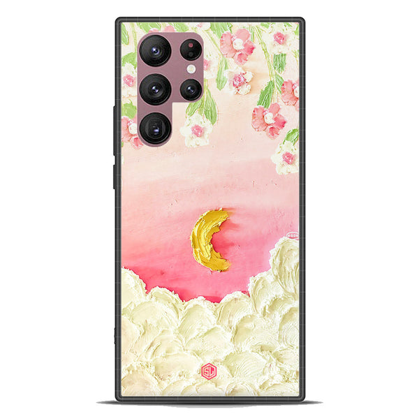 Floral Series Soft Phone Case - Premium Glass Case - Design 7 - Samsung Galaxy S22 Ultra 5G