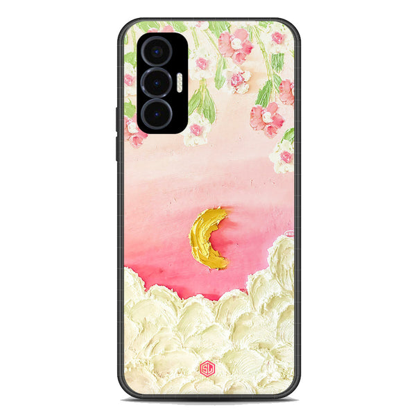 Floral Series Soft Phone Case - Premium Glass Case - Design 7 - Tecno Pova 3