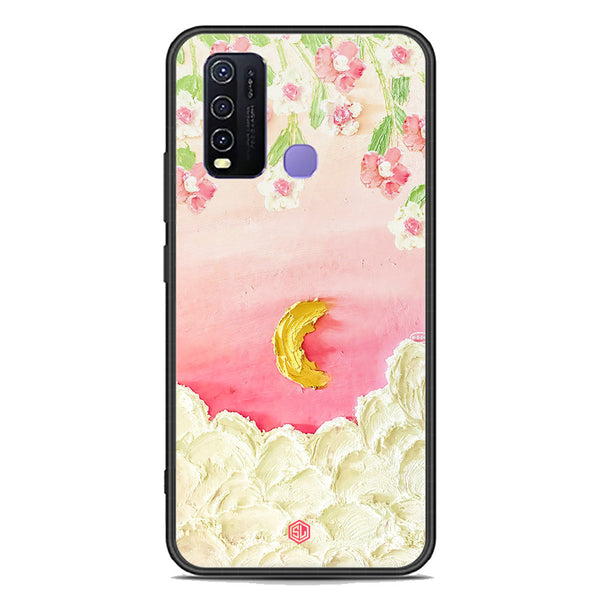 Floral Series Soft Phone Case - Premium Glass Case - Design 7 - Vivo Y50
