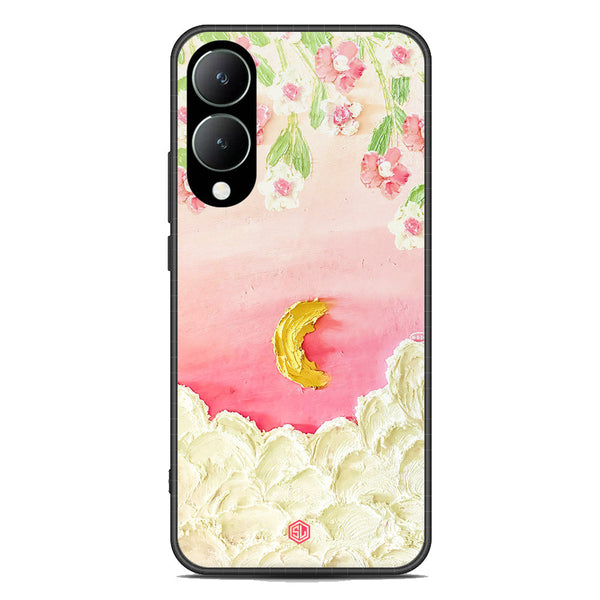 Floral Series Soft Phone Case - Premium Glass Case - Design 7 - Vivo Y17s