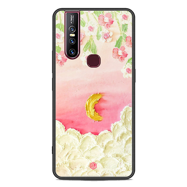 Floral Series Soft Phone Case - Premium Glass Case - Design 7 - Vivo V15