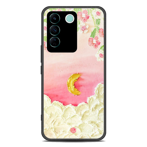 Floral Series Soft Phone Case - Premium Glass Case - Design 7 - Vivo S16e