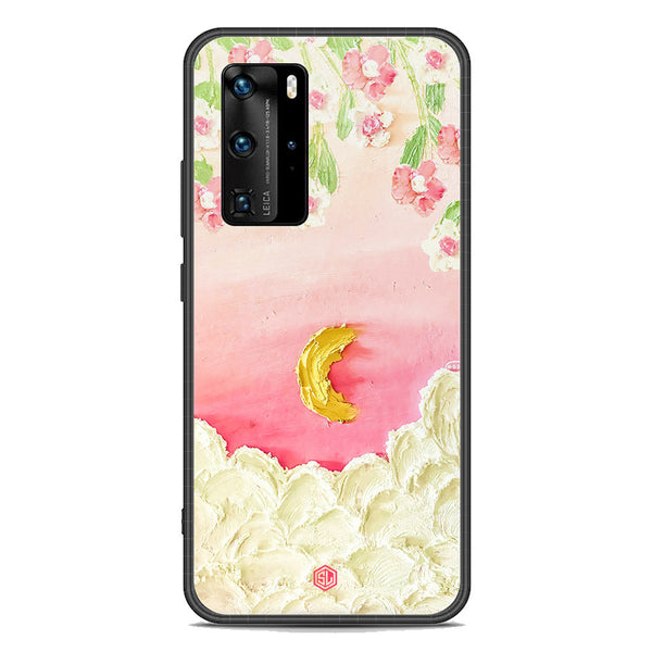 Floral Series Soft Phone Case - Premium Glass Case - Design 7 - Huawei P40 Pro