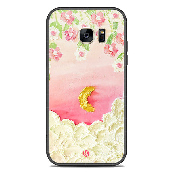 Floral Series Soft Phone Case - Premium Glass Case - Design 7 - Samsung Galaxy S7