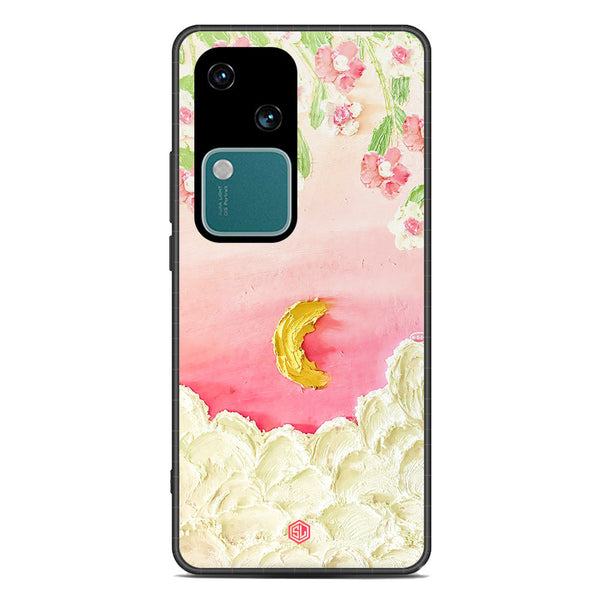 Floral Series Soft Phone Case - Premium Glass Case - Design 7 - Vivo V30