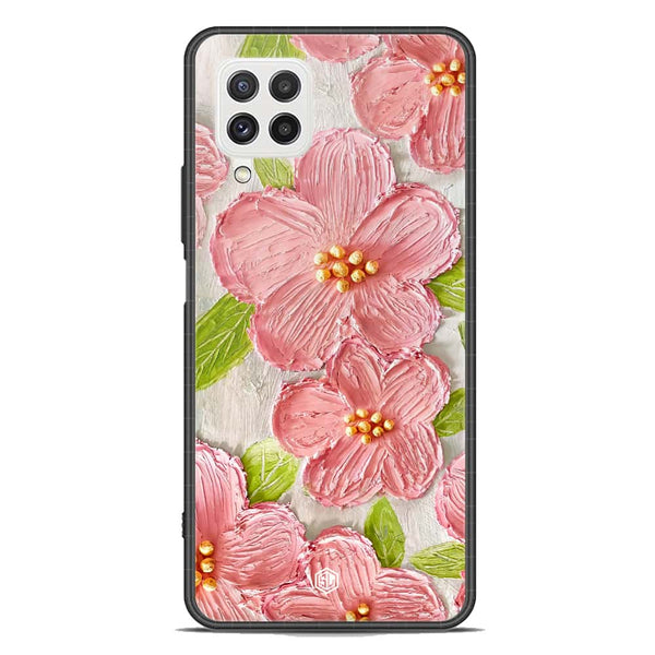 Floral Series Soft Phone Case - Premium Glass Case - Design 9 - Samsung Galaxy A22 4G