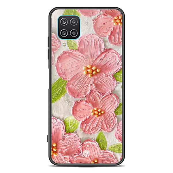 Floral Series Soft Phone Case - Premium Glass Case - Design 9 - Samsung Galaxy A12