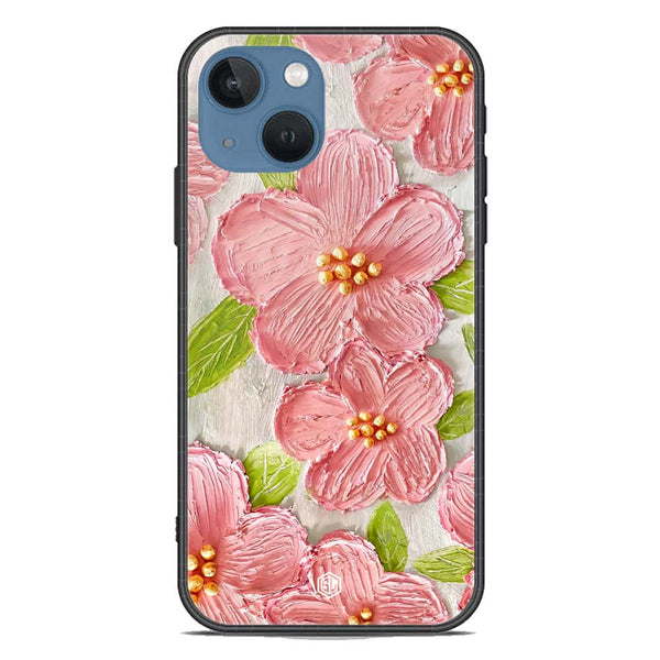 Floral Series Soft Phone Case - Premium Glass Case - Design 9 - iPhone 13