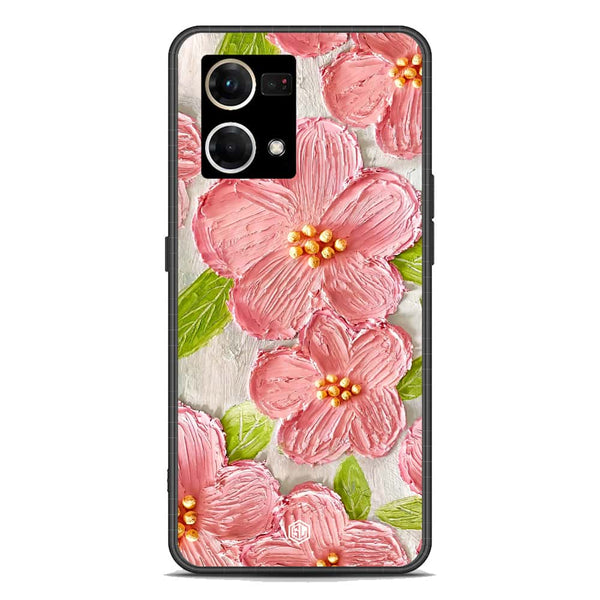 Floral Series Soft Phone Case - Premium Glass Case - Design 9 - Oppo Reno 8 4G