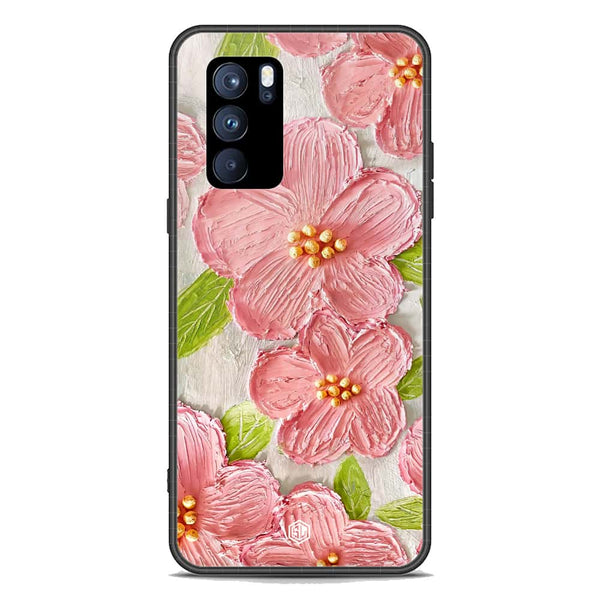 Floral Series Soft Phone Case - Premium Glass Case - Design 9 - Oppo Reno 6 Pro 5G