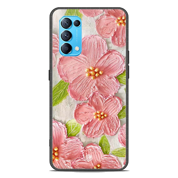 Floral Series Soft Phone Case - Premium Glass Case - Design 9 - Oppo Find X3 Lite