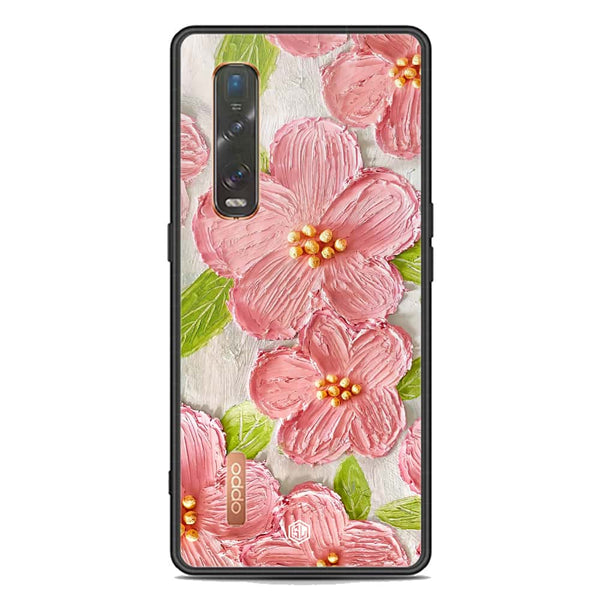Floral Series Soft Phone Case - Premium Glass Case - Design 9 - Oppo Find X2 Pro