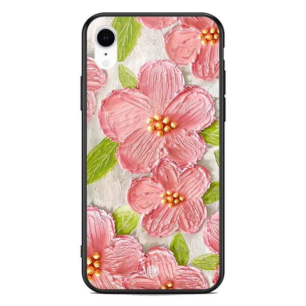 Floral Series Soft Phone Case - Premium Glass Case - Design 9 - iPhone XR