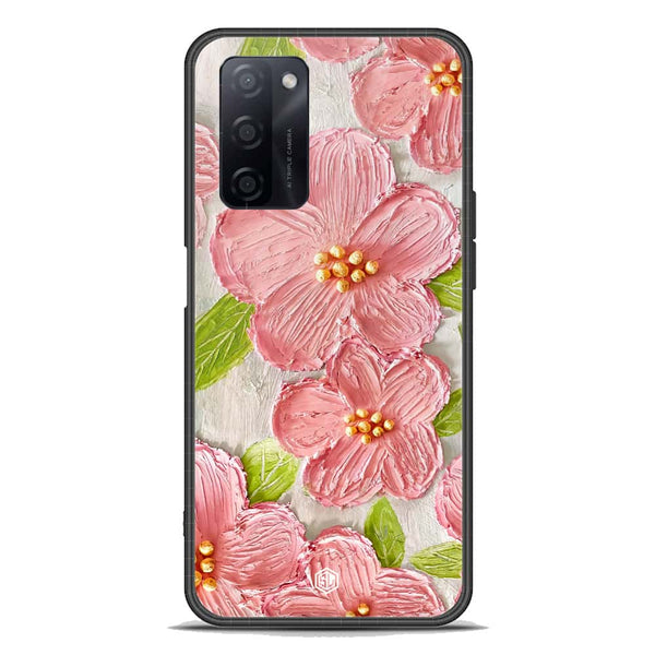 Floral Series Soft Phone Case - Premium Glass Case - Design 9 - Oppo A55s