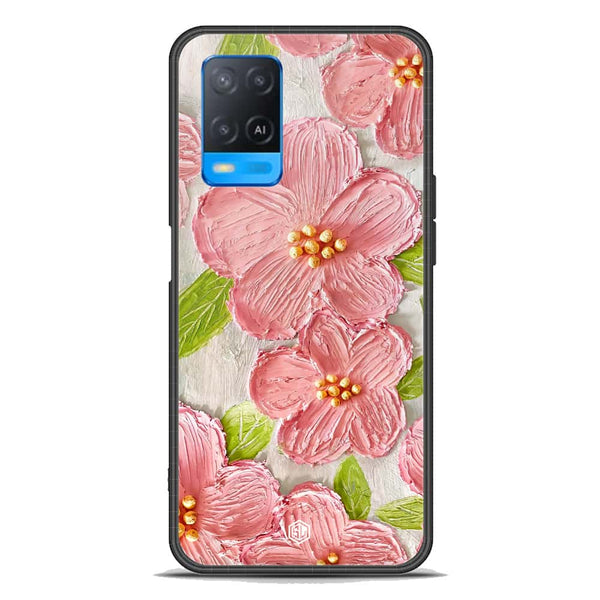 Floral Series Soft Phone Case - Premium Glass Case - Design 9 - Oppo A55 4G