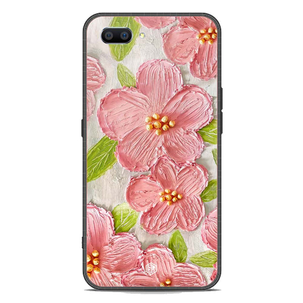 Floral Series Soft Phone Case - Premium Glass Case - Design 9 - Oppo A12e