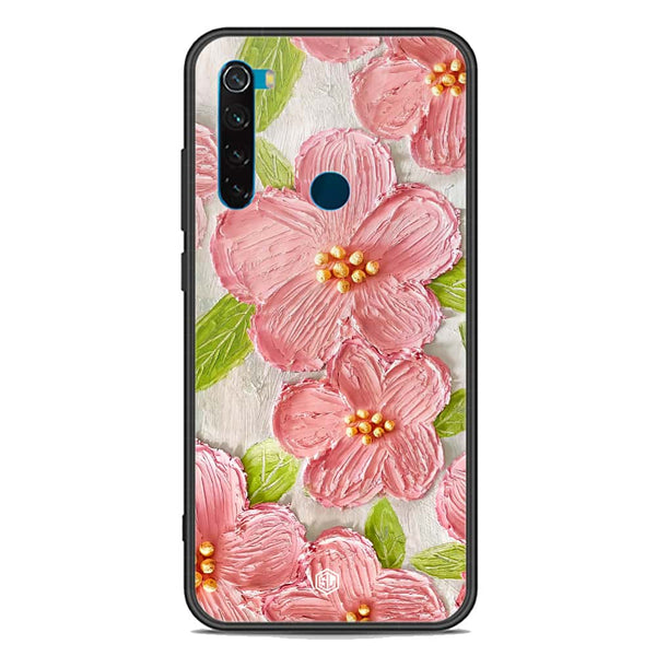 Floral Series Soft Phone Case - Premium Glass Case - Design 9 - Xiaomi Redmi Note 8 2021