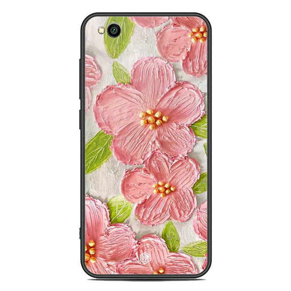 Floral Series Soft Phone Case - Premium Glass Case - Design 9 - Xiaomi Redmi Go