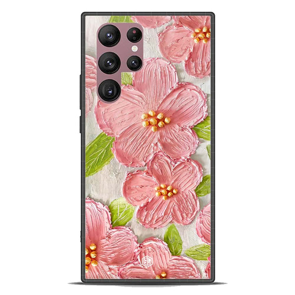 Floral Series Soft Phone Case - Premium Glass Case - Design 9 - Samsung Galaxy S22 Ultra 5G