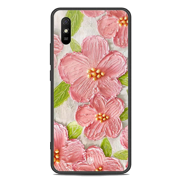 Floral Series Soft Phone Case - Premium Glass Case - Design 9 - Xiaomi Redmi 9A