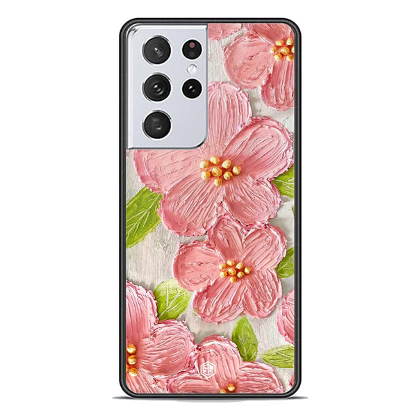 Floral Series Soft Phone Case - Premium Glass Case - Design 9 - Samsung Galaxy S21 Ultra 5G