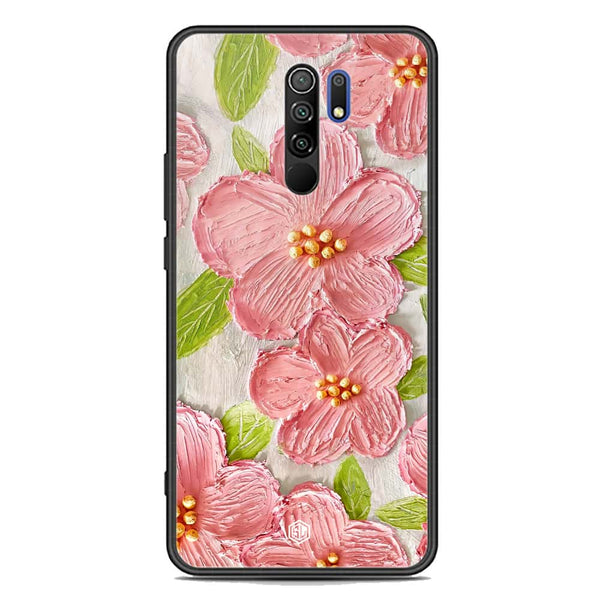 Floral Series Soft Phone Case - Premium Glass Case - Design 9 - Xiaomi Poco M2