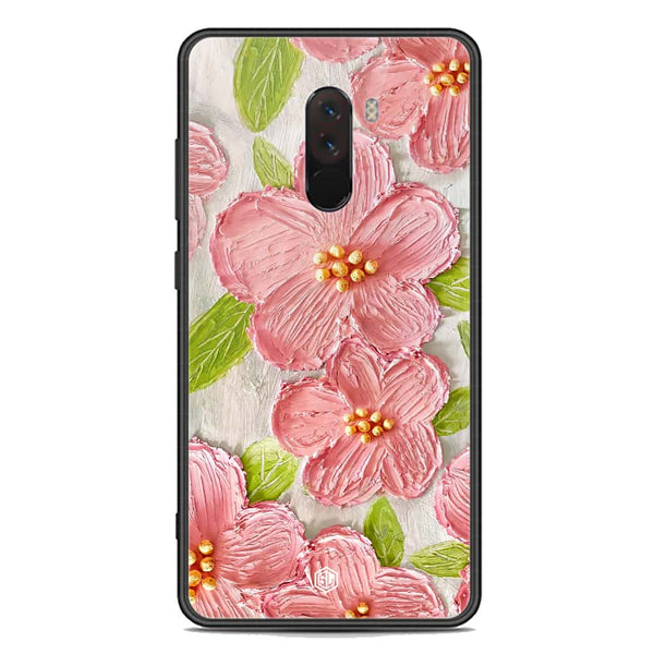 Floral Series Soft Phone Case - Premium Glass Case - Design 9 - Xiaomi Pocophone F1