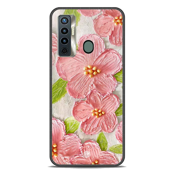 Floral Series Soft Phone Case - Premium Glass Case - Design 9 - Tecno Camon 17