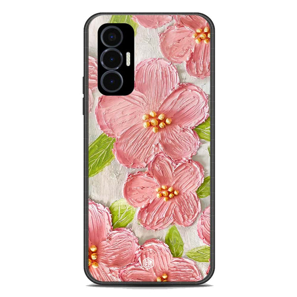 Floral Series Soft Phone Case - Premium Glass Case - Design 9 - Tecno Pova 3