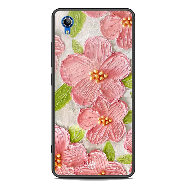 Floral Series Soft Phone Case - Premium Glass Case - Design 9 - Vivo Y91i