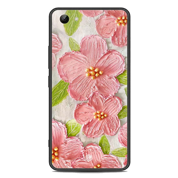 Floral Series Soft Phone Case - Premium Glass Case - Design 9 - Vivo Y81