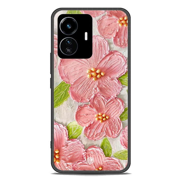 Floral Series Soft Phone Case - Premium Glass Case - Design 9 - Vivo Y77 5G
