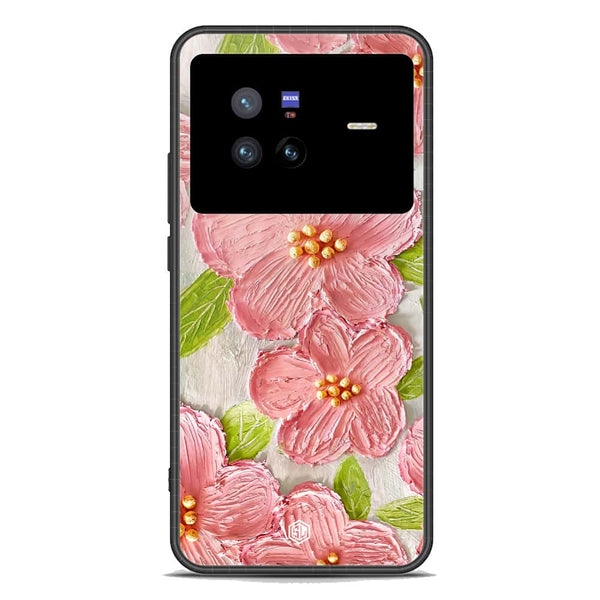 Floral Series Soft Phone Case - Premium Glass Case - Design 9 - Vivo X80