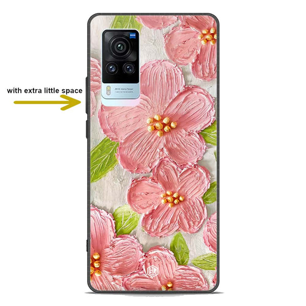 Floral Series Soft Phone Case - Premium Glass Case - Design 9 - Vivo X60