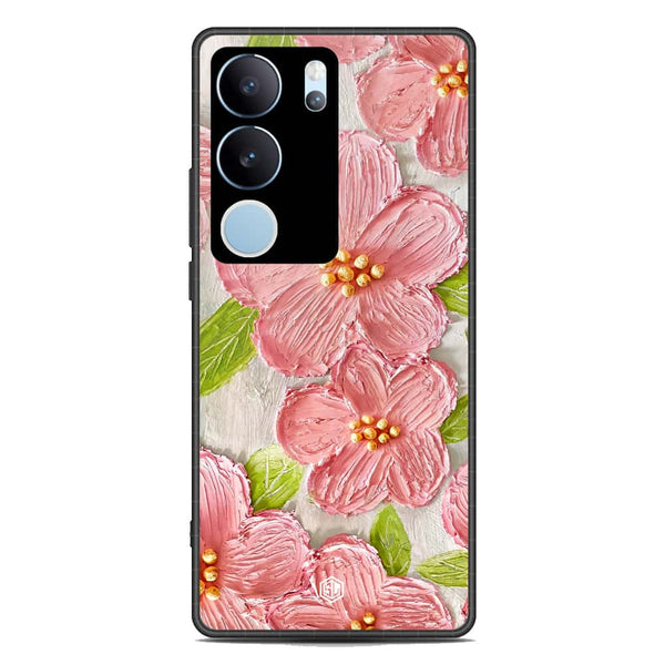 Floral Series Soft Phone Case - Premium Glass Case - Design 9 - Vivo V29 Pro