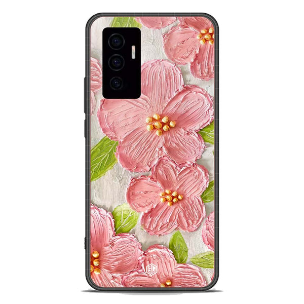 Floral Series Soft Phone Case - Premium Glass Case - Design 9 - Vivo V23e
