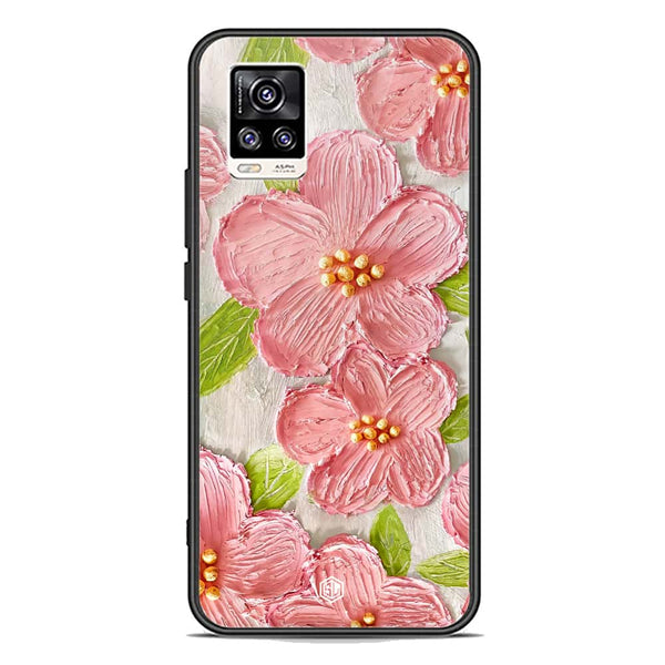 Floral Series Soft Phone Case - Premium Glass Case - Design 9 - Vivo V20