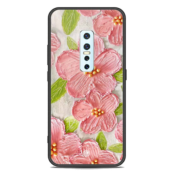 Floral Series Soft Phone Case - Premium Glass Case - Design 9 - Vivo V17 Pro