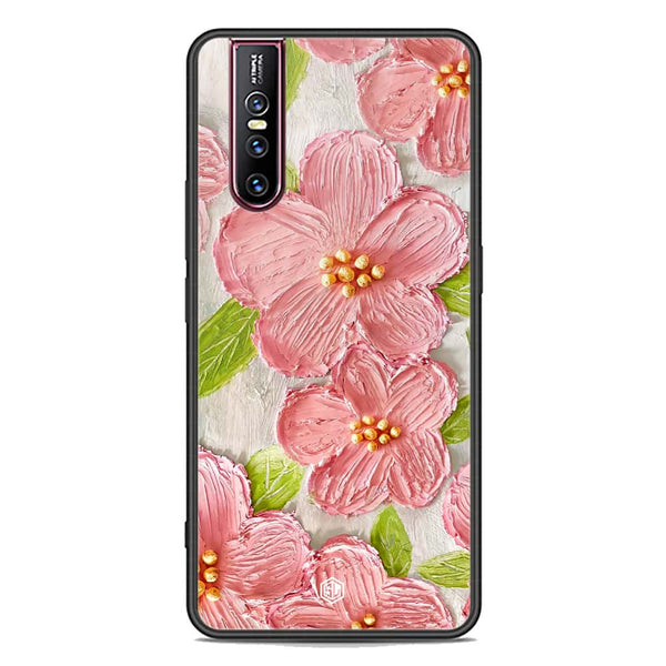 Floral Series Soft Phone Case - Premium Glass Case - Design 9 - Vivo V15 Pro