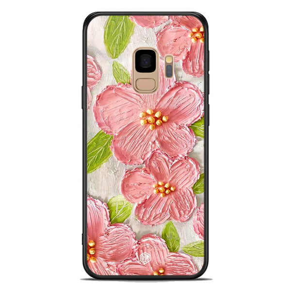 Floral Series Soft Phone Case - Premium Glass Case - Design 9 - Samsung Galaxy S9