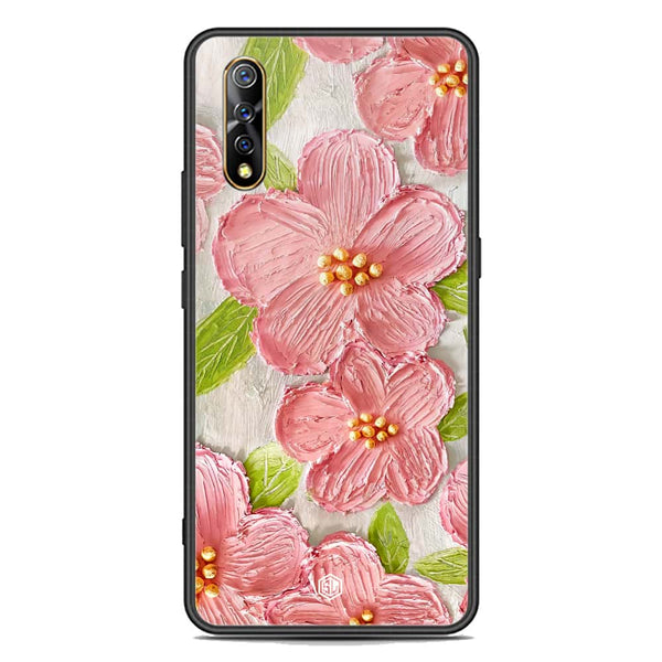 Floral Series Soft Phone Case - Premium Glass Case - Design 9 - Vivo S1