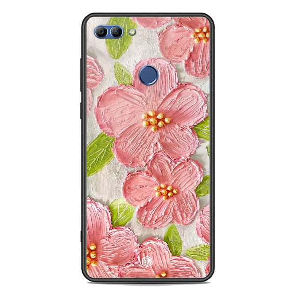 Floral Series Soft Phone Case - Premium Glass Case - Design 9 - Huawei Y9 2018