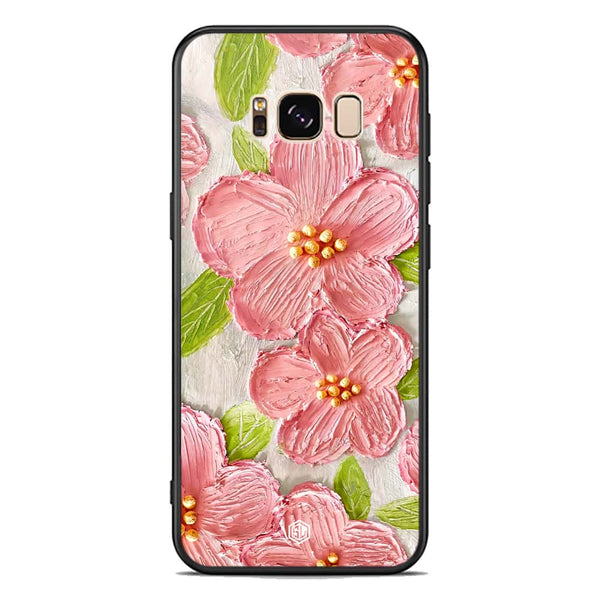 Floral Series Soft Phone Case - Premium Glass Case - Design 9 - Samsung Galaxy S8