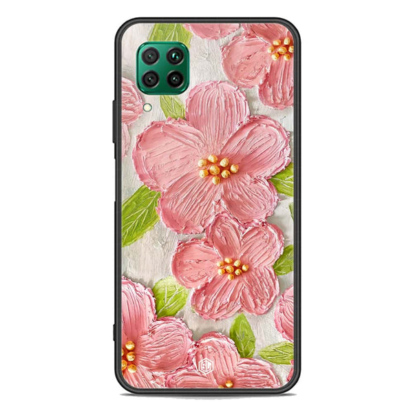 Floral Series Soft Phone Case - Premium Glass Case - Design 9 - Huawei P40 lite